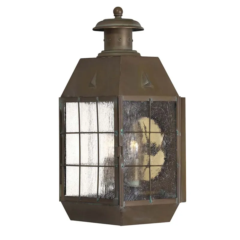 Weekendaanbieding Buitenlamp, wandlamp, messing, glas, H 42,6 cm