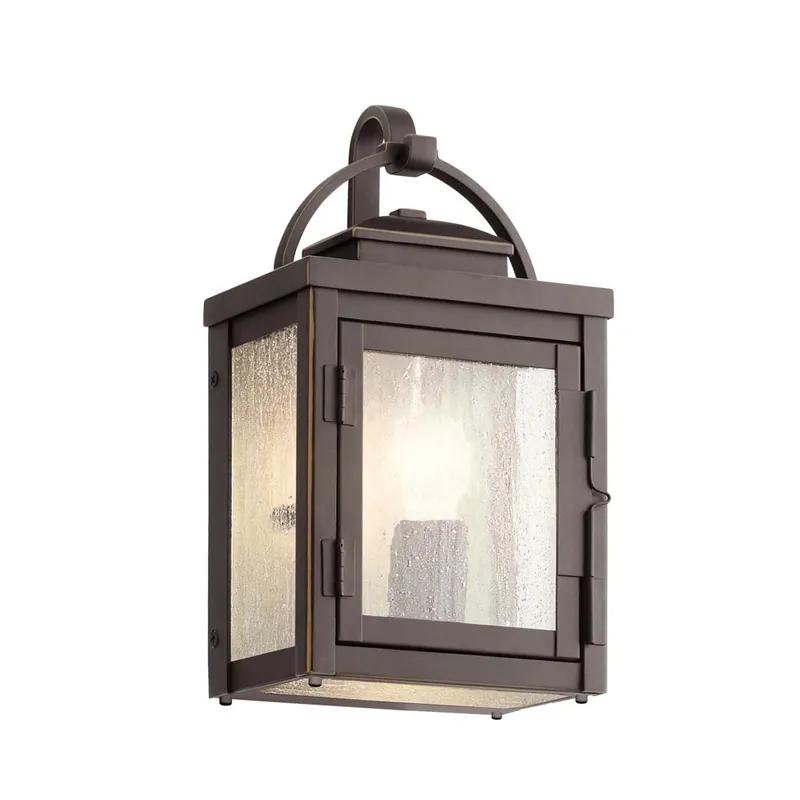 Buitenlamp, glas, brons, IP44, E27 fitting, H 27,9cm Superprijs