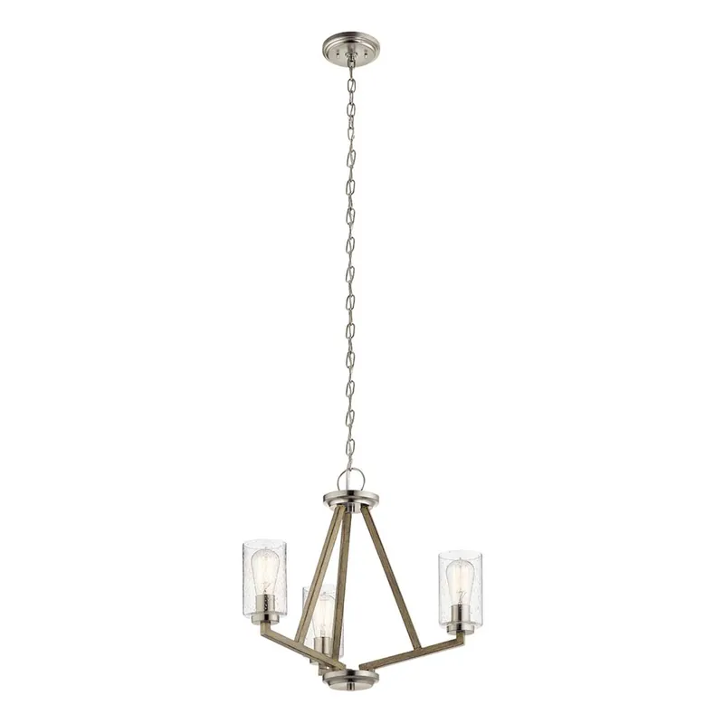 Weekendaanbieding Kroonluchter, staal glas, grijs, D 55,8 cm