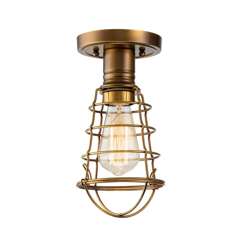 Plafondlamp, staal, messing, 1 vlam Hoge Kwaliteit