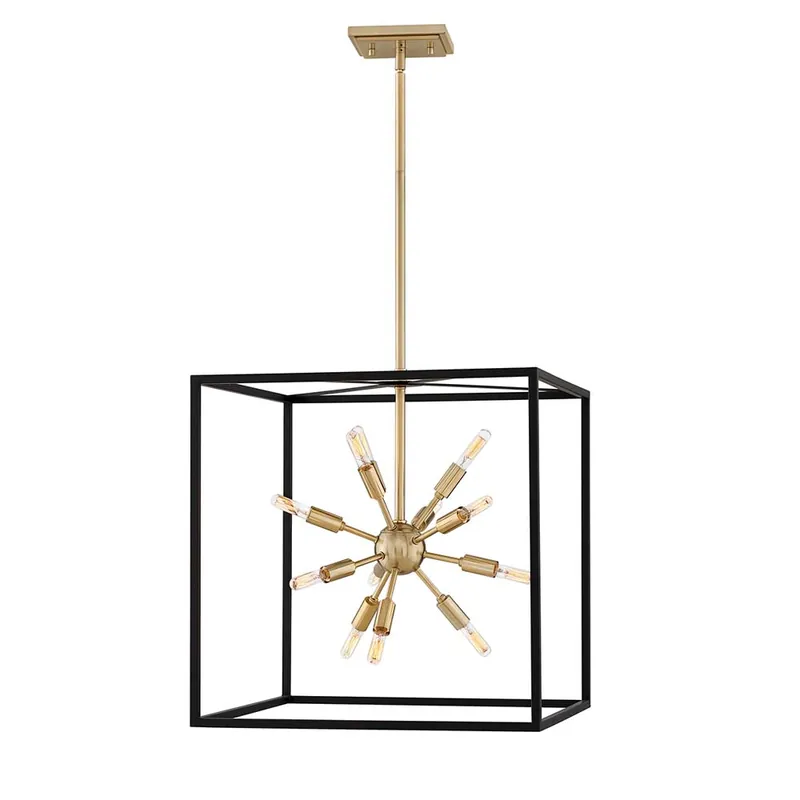 Premium Hanglamp, metaal, zwart, E14, L 51 cm