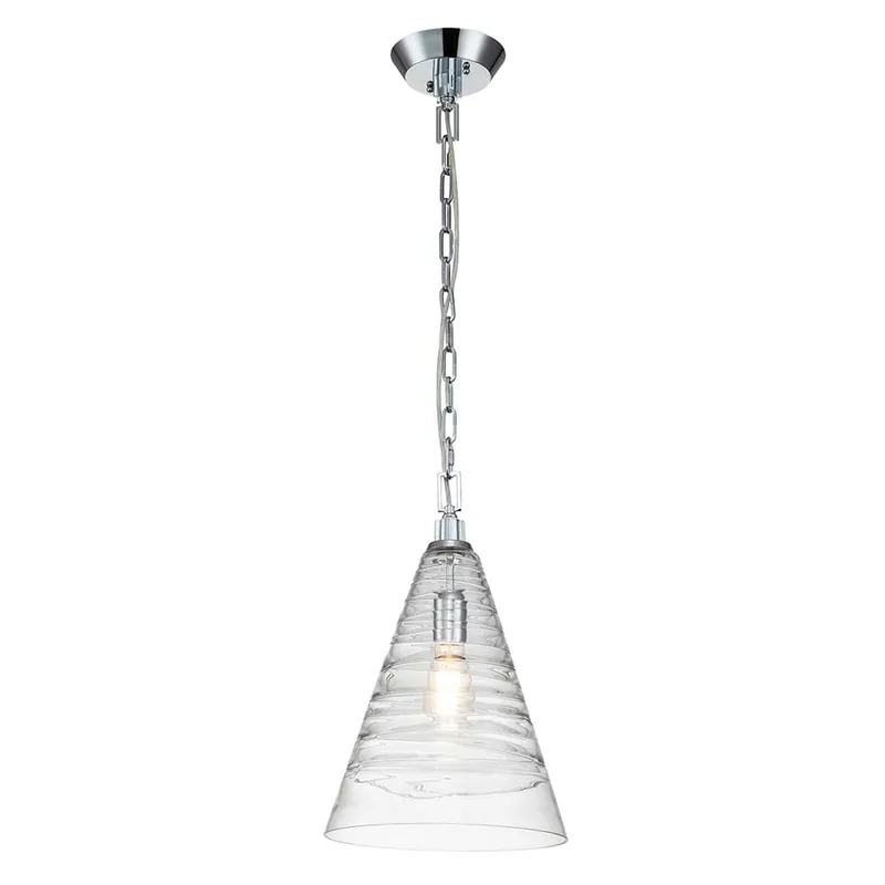 Hanglamp, aluminium, glas, chroom, L 29,5 cm Meest Verkocht