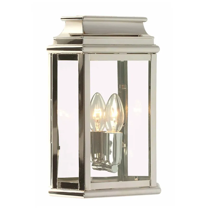 Koop Online Wandlamp, buitenlamp, lantaarn, messing glas, H 30,8 cm