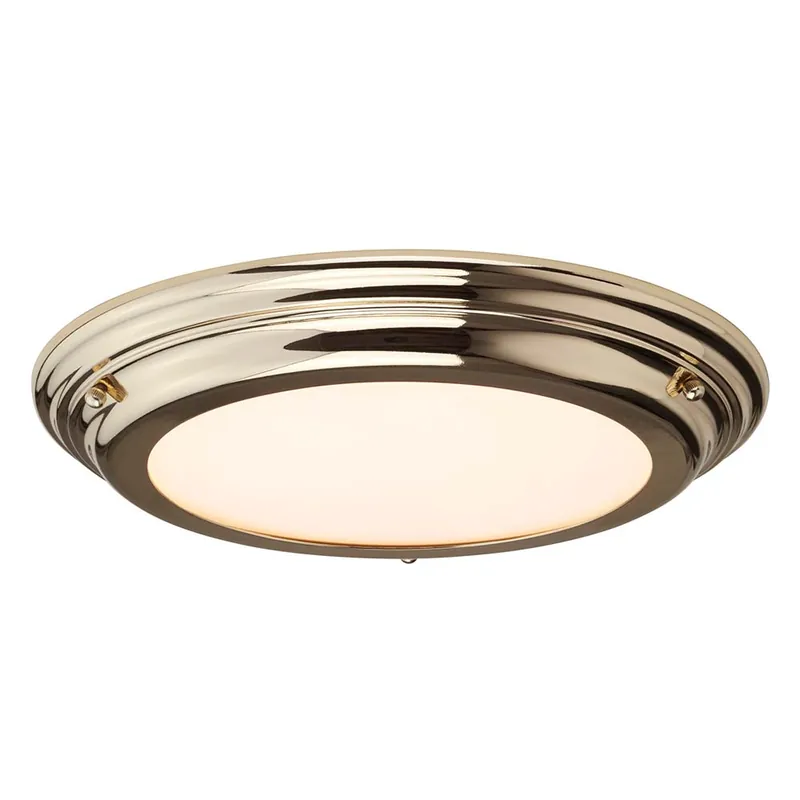 LED plafondlamp, staal messing, D 36,1 cm Lage Kosten