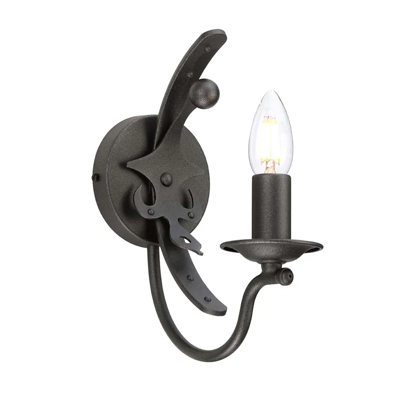 Betaalbaar Wandlamp, staal, grafiet, B 10,6 cm