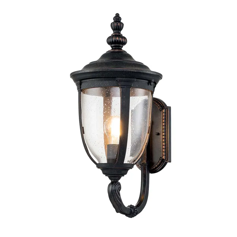 Wandlamp, buitenlamp, brons, aluminium glas, H 54 cm Bestseller