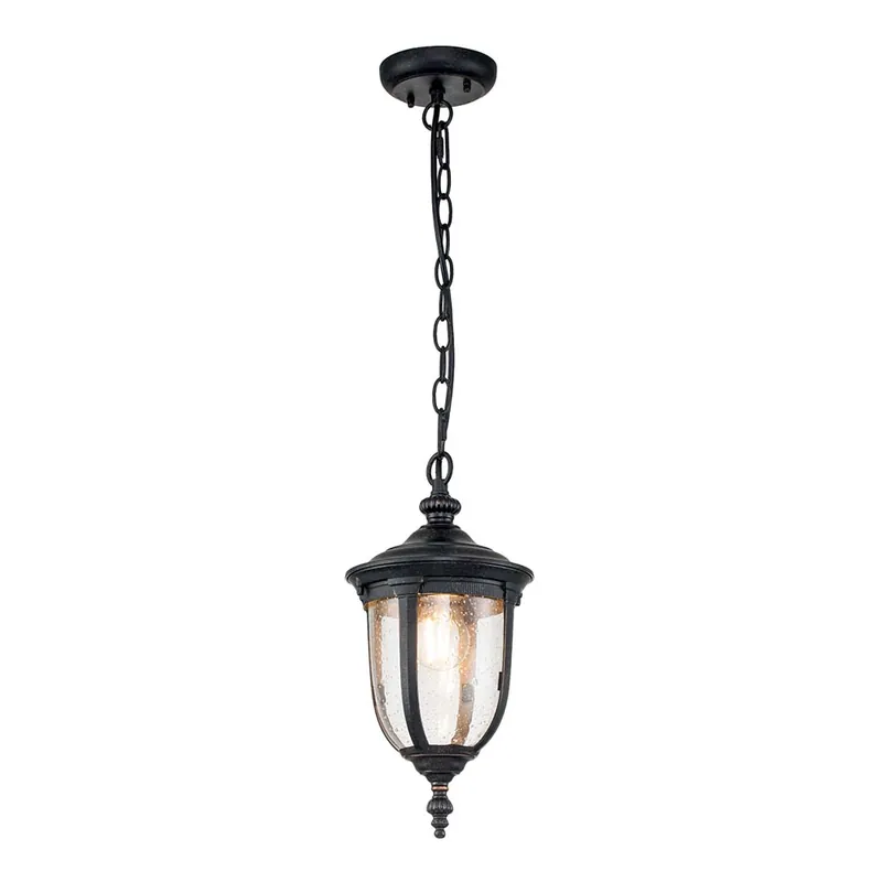 Buiten hanglamp, brons aluminium, helder glas, D 18,5 cm Uitverkoop