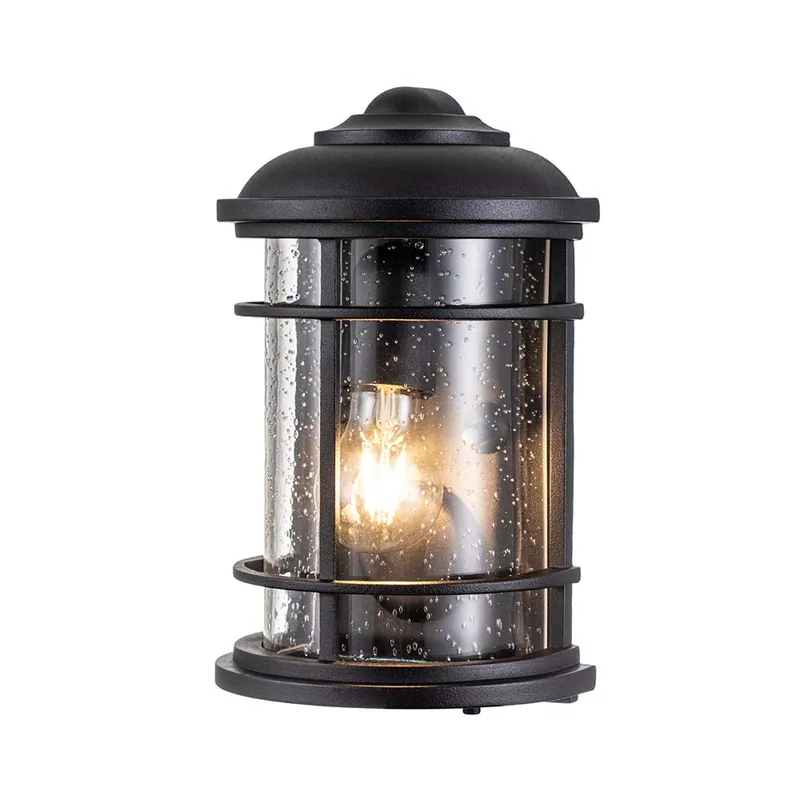 Beperkt Aanbod Wandlantaarn voor buiten, aluminium staal zwart, helder glas, H 28,9 cm