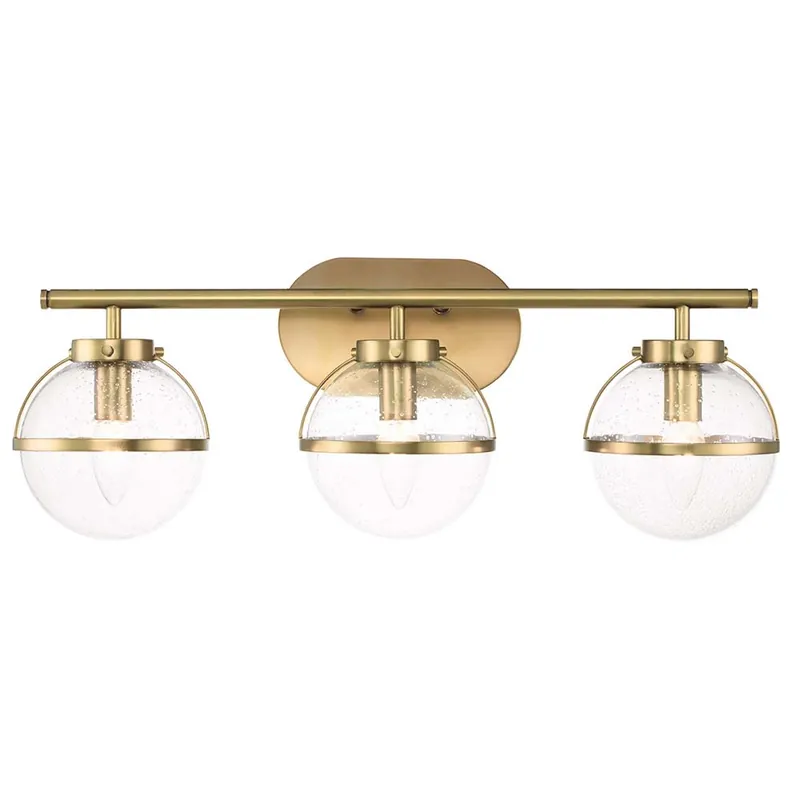 Wandlamp, badkamerlamp, staal glas messing, L 60,6 cm Koop Online