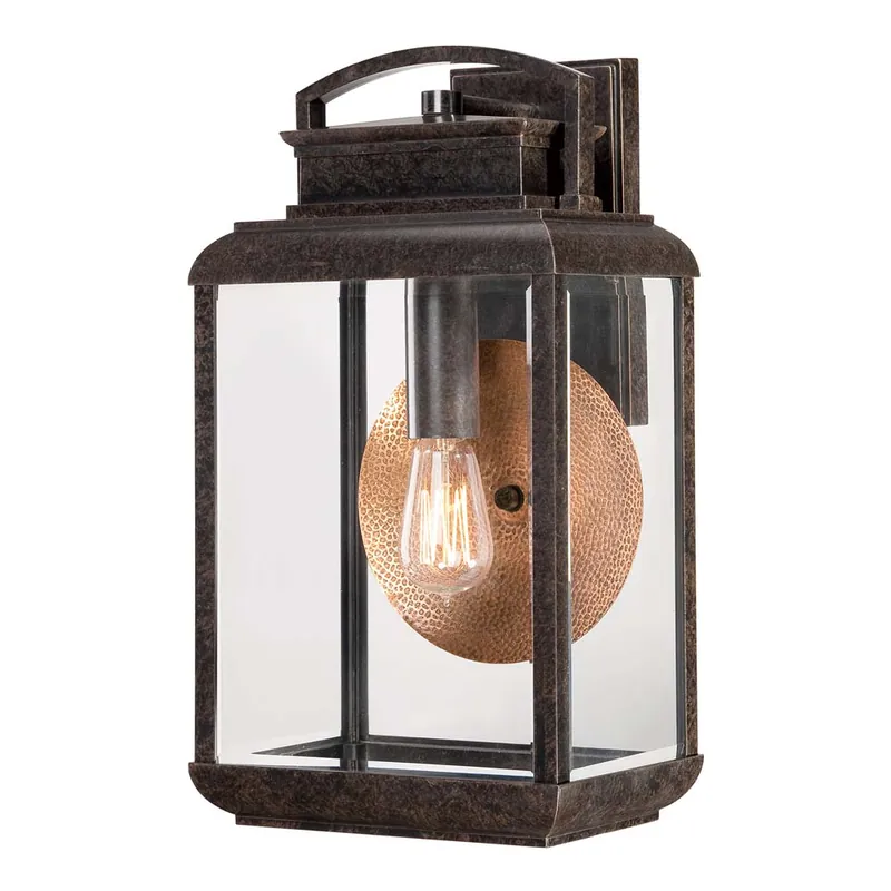 Populair Buitenlamp, wandlamp, lantaarn, metaal glas, brons