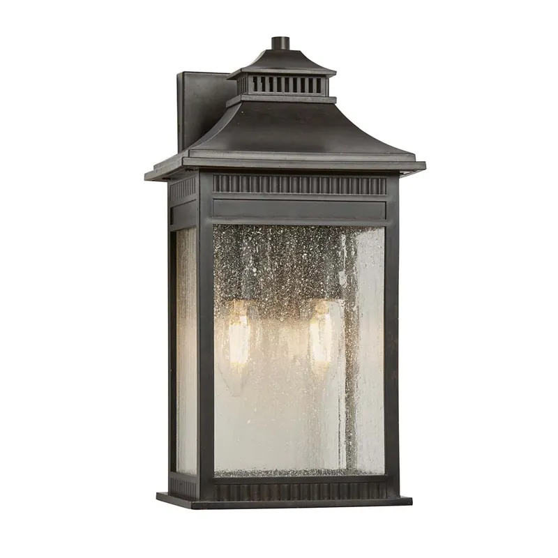 Gratis Verzending Buitenlamp, wandlamp, lantaarn, brons, H 35,6 cm