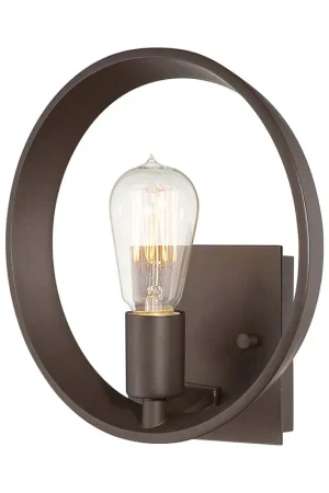 Wandlamp, metaal, brons, B 25,4 cm Gratis Verzending