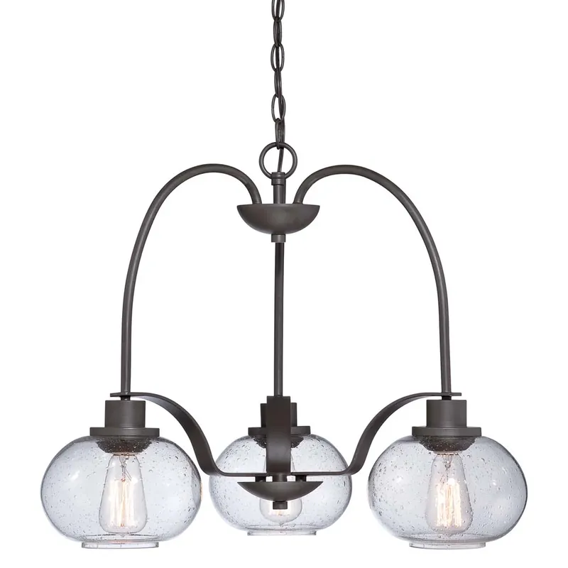 Hanglamp, plafondlamp, D 56 cm, 3 vlammen, brons Alleen Vandaag
