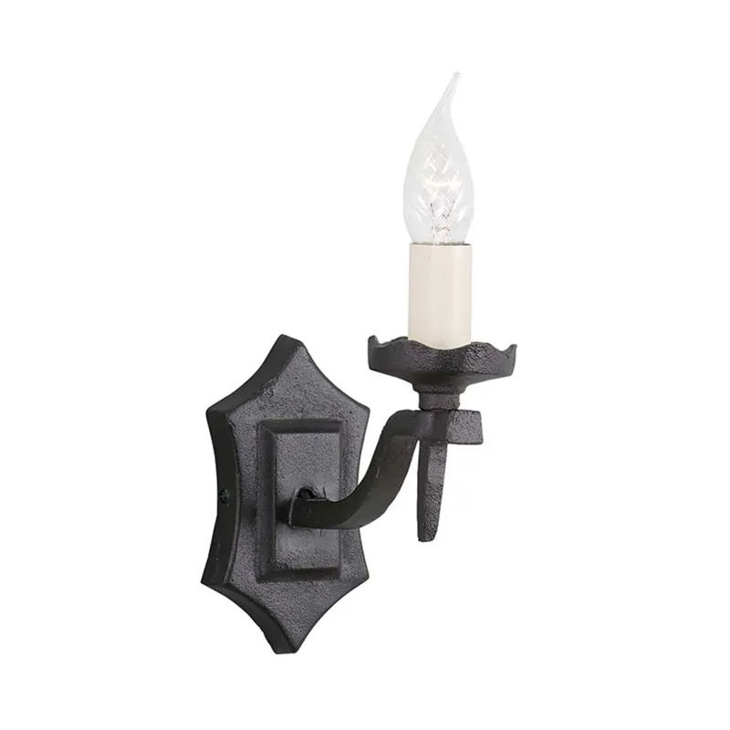 Gereduceerde Prijs Wandlamp, ijzer, zwart, B 8,5 cm