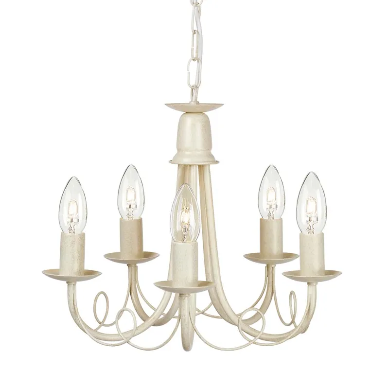Kroonluchter, hanglamp, staal, beige goud, D 37 cm Weekendaanbieding