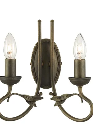 Aanbieding Wandlamp, metaal, zwartgoud, B 25 cm