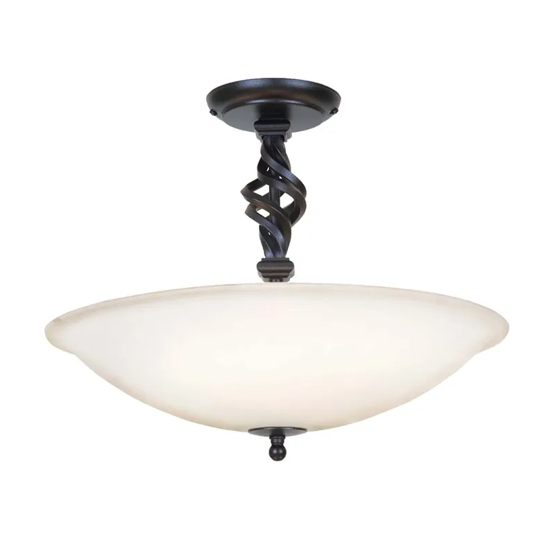 Hanglamp, plafondlamp, ijzer glas, zwart, D 40 cm Alleen Vandaag