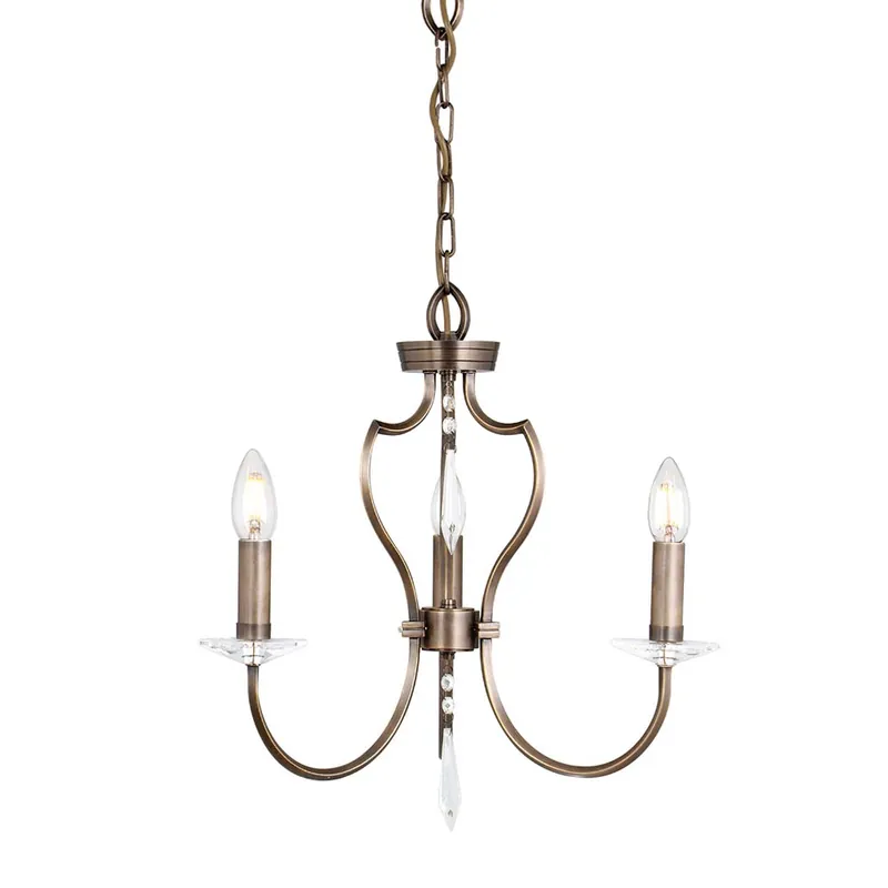 Laatste Versie Kroonluchter, hanglamp, messing kristallen, D 44 cm