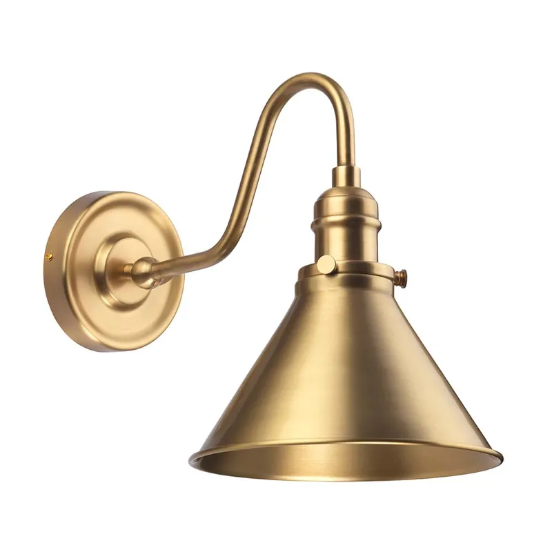 Wandlamp, staal, messing, H 27,5 m Uitverkoop