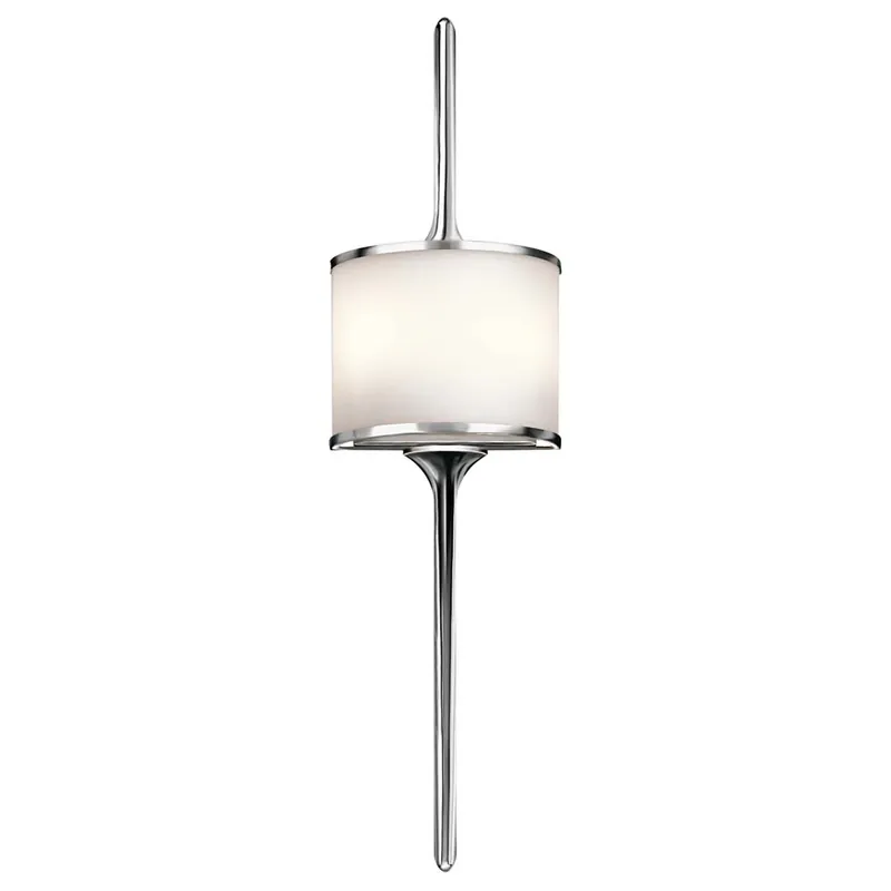 LED wandlamp, gepolijst chroom, glas, H 76,2 cm Premium