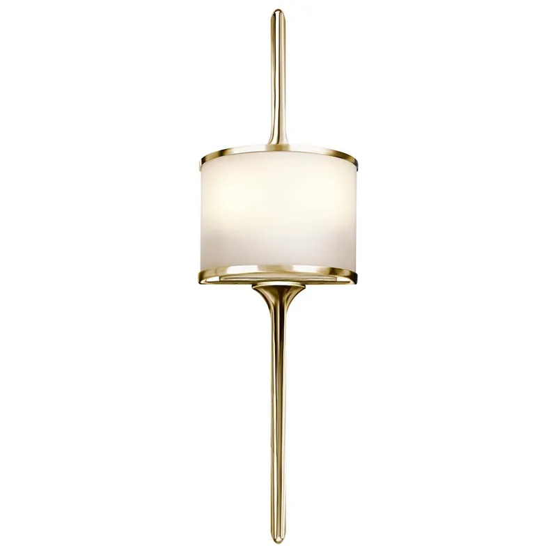 LED wandlamp, gepolijst messing, glas, H 55,9 cm Seizoensaanbieding