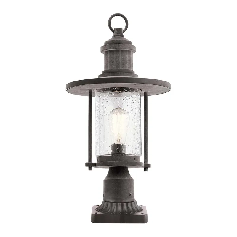Gereduceerde Prijs Buitenlamp, sokkellamp, H 44 cm, zink