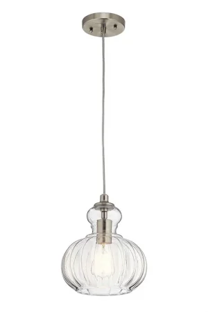 Aanbieding Hanglamp, plafondlamp, nikkel glas, D 22,3 cm