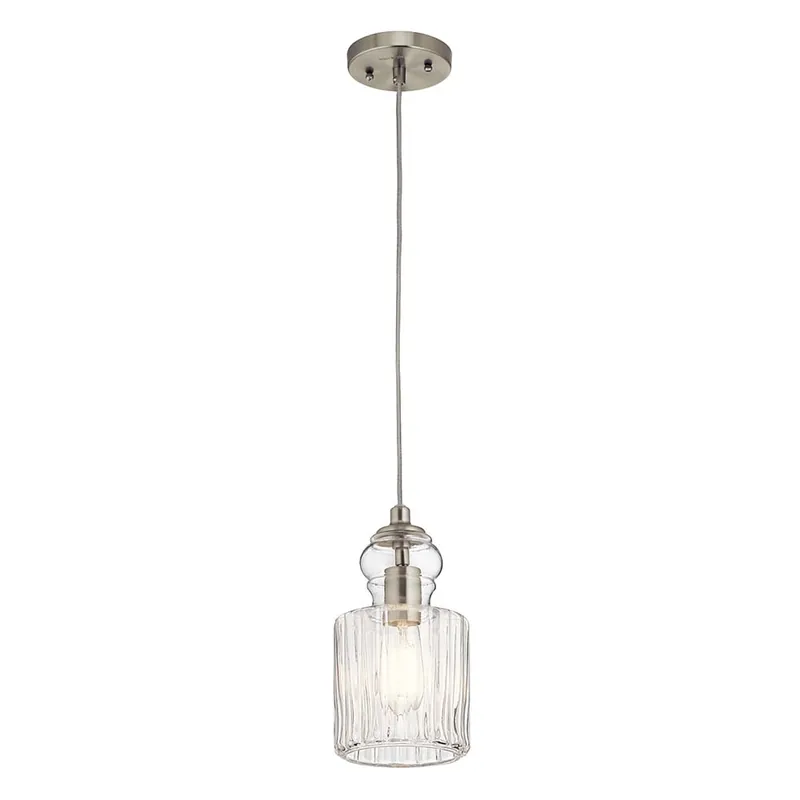 Hanglamp, plafondlamp, nikkel glas, D 14,7 cm Beste Prijs