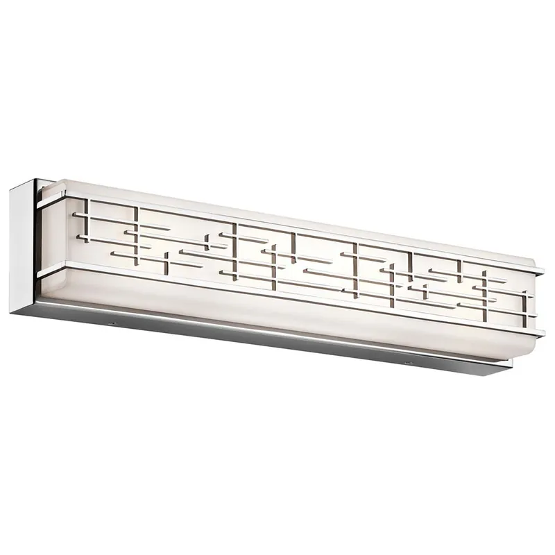 LED wandlamp, chroom, opaal glas, L 61,4 cm Meest Verkocht