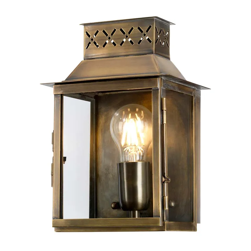 Buitenlamp, wandlamp, lantaarn, messing glas, H 27 cm Bestseller