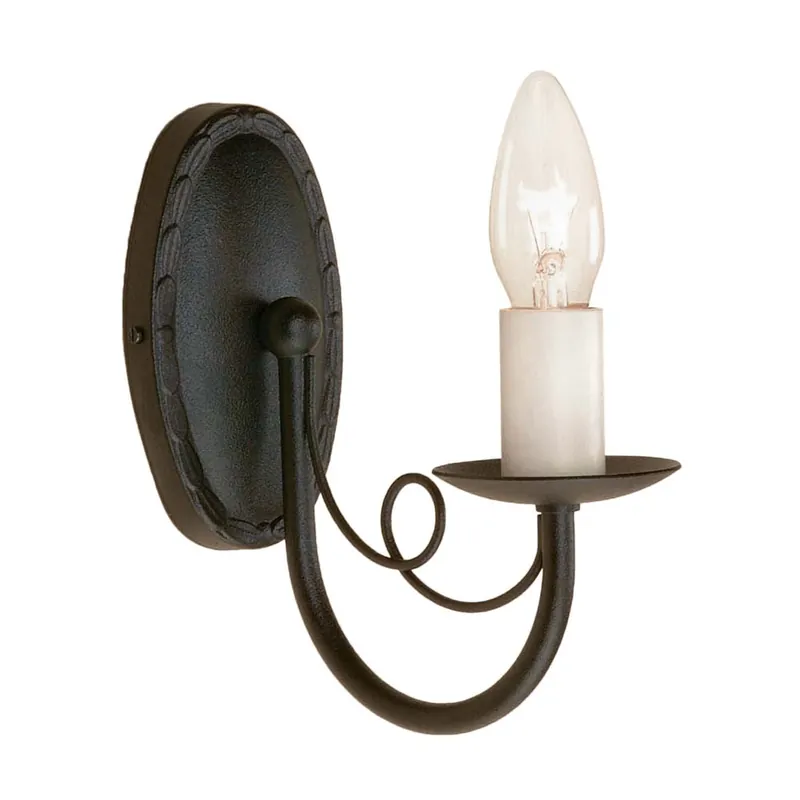 Wandlamp, staal, zwart, B 8,5 cm Goedkoop