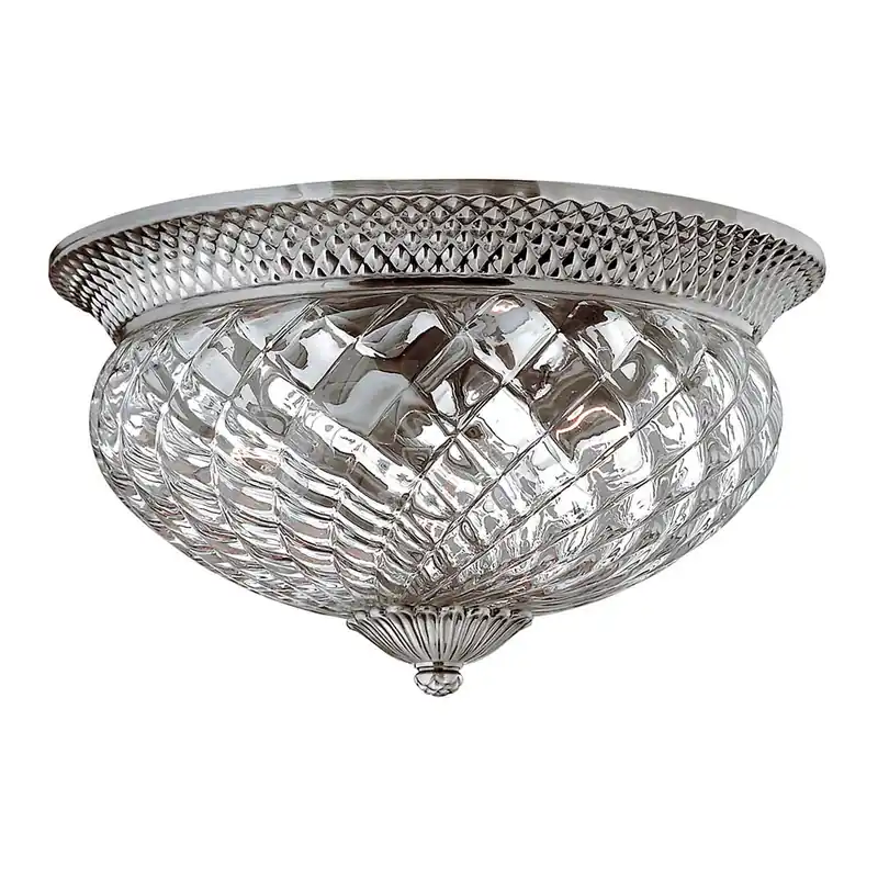Premium Plafondlamp, staal glas, nikkel, D 40,6 cm