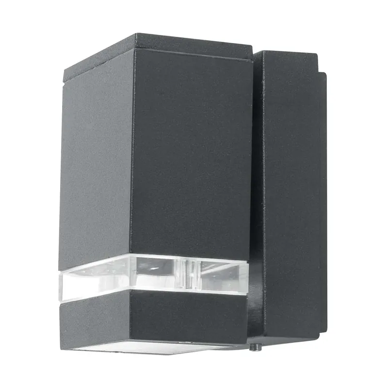 LED wandlamp, 2-vlam, donkergrijs aluminium, H 15 cm Beperkt Aanbod