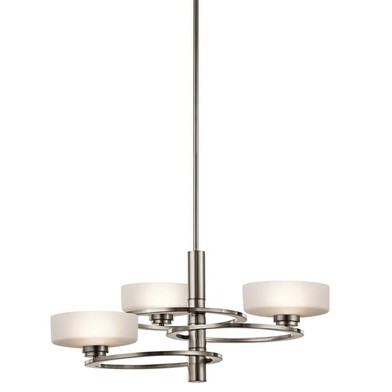LED-kroonluchter, 3-vlam, aluminium, glas, tin, D 71,8 cm Exclusieve Aanbieding