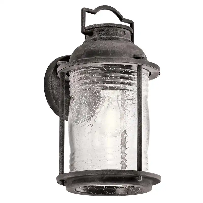 Nu Kopen Buitenlamp, wandlamp, staalglas, verweerd zink