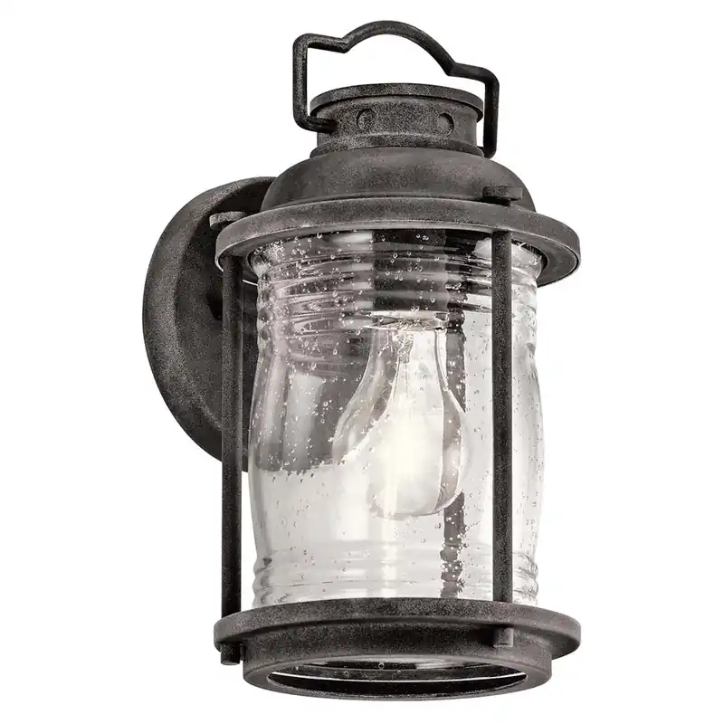 Flitsaanbieding Buitenlamp, wandlamp, staalglas, verweerd zink