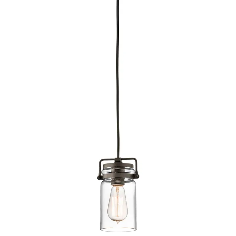 Seizoensaanbieding Hanglamp, plafondlamp, staal glas, brons, D 12,1 cm