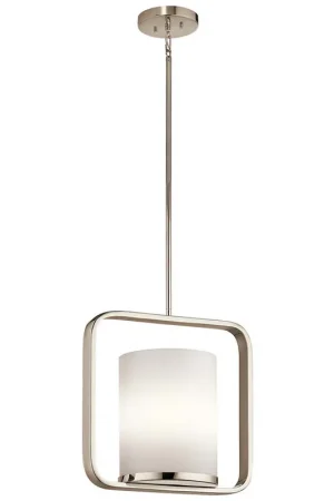 Aanbieding Hanglamp, plafondlamp, nikkel glas, D 23,5 cm