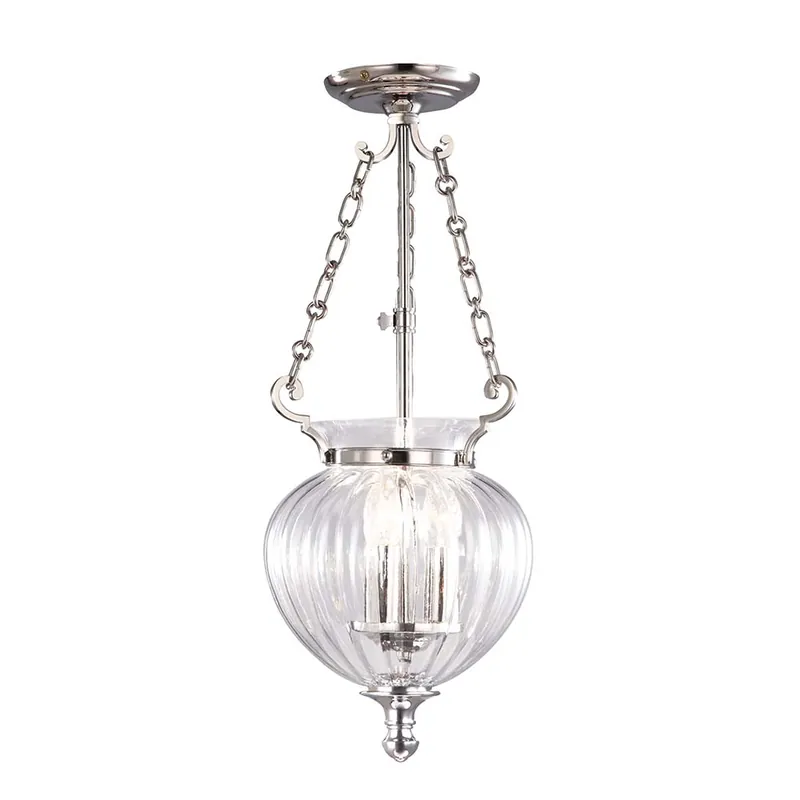 Voordeelprijs Hanglamp, plafondlamp, glas staal nikkel, D 22 cm