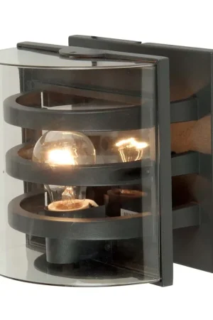 Wandlamp, gegoten aluminium, polycarbonaat, grafiet, H 21 cm Superprijs