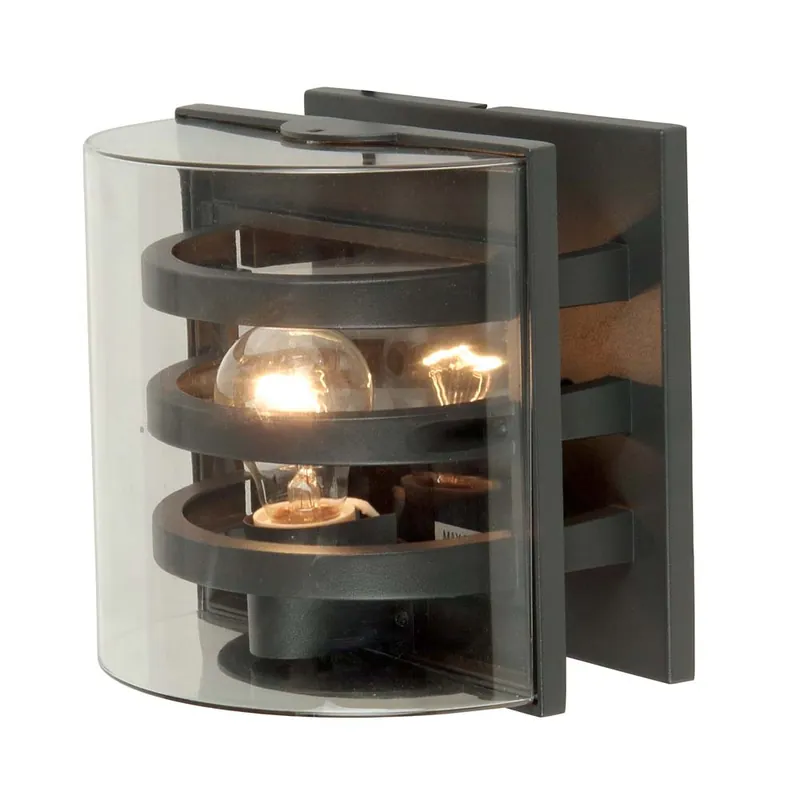 Wandlamp, gegoten aluminium, polycarbonaat, grafiet, H 21 cm Superprijs