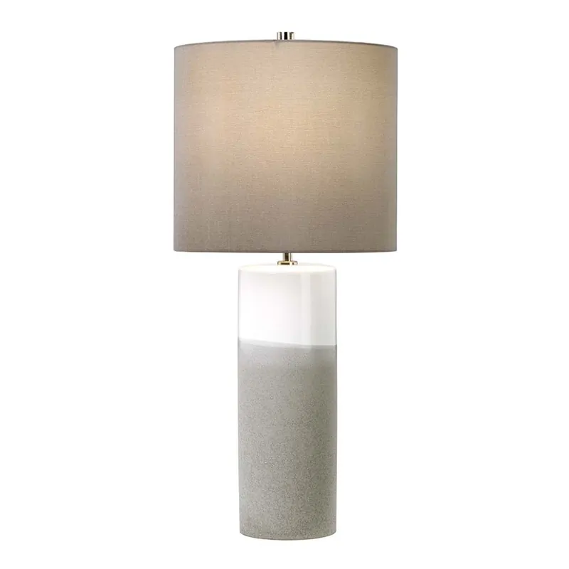 Tafellamp, keramiek, kunstzijde, grijs, H 68 cm Exclusieve Aanbieding