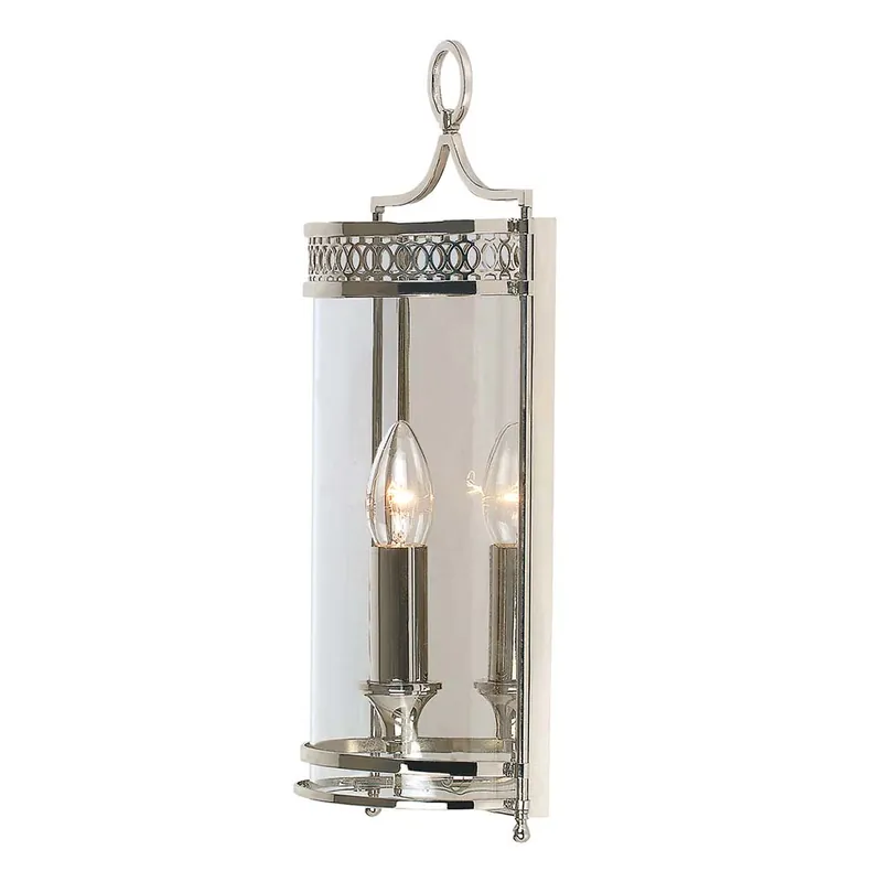 Wandlamp, staal glas, nikkel, H 41 cm Seizoensaanbieding