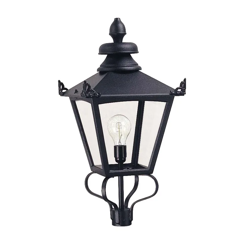 Lampkop, lantaarn, zwart, aluminium, glas, IP23, 68 cm Tijdelijk Beschikbaar