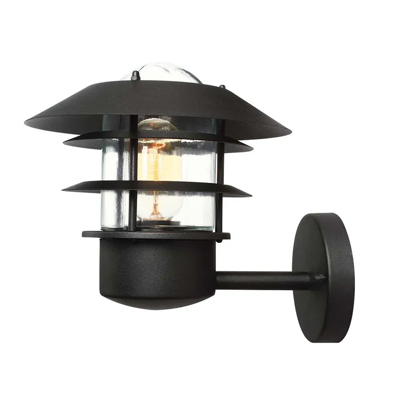 Buitenlamp, wandlamp, roestvrij staal, H 23,6 cm, zwart Populair
