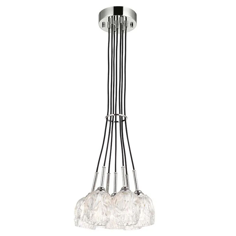 LED kroonluchter, nikkel glas, max. h 457,2 cm Lage Prijs