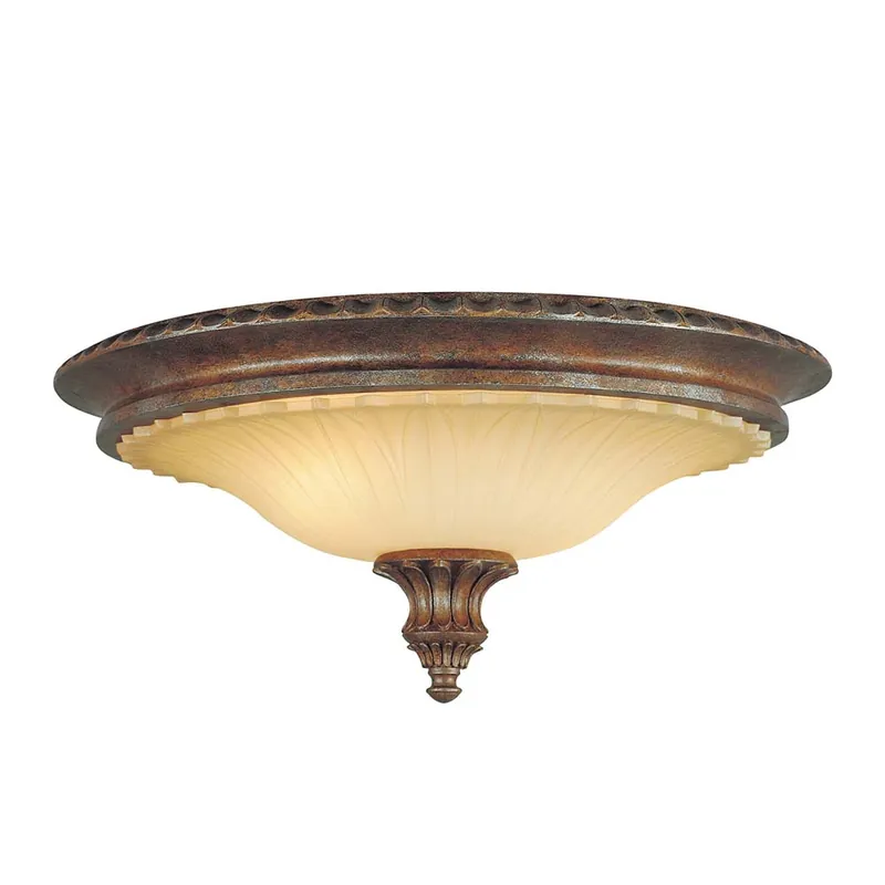 Weekendaanbieding Plafondlamp, staal glas, brons, D 44,5 cm