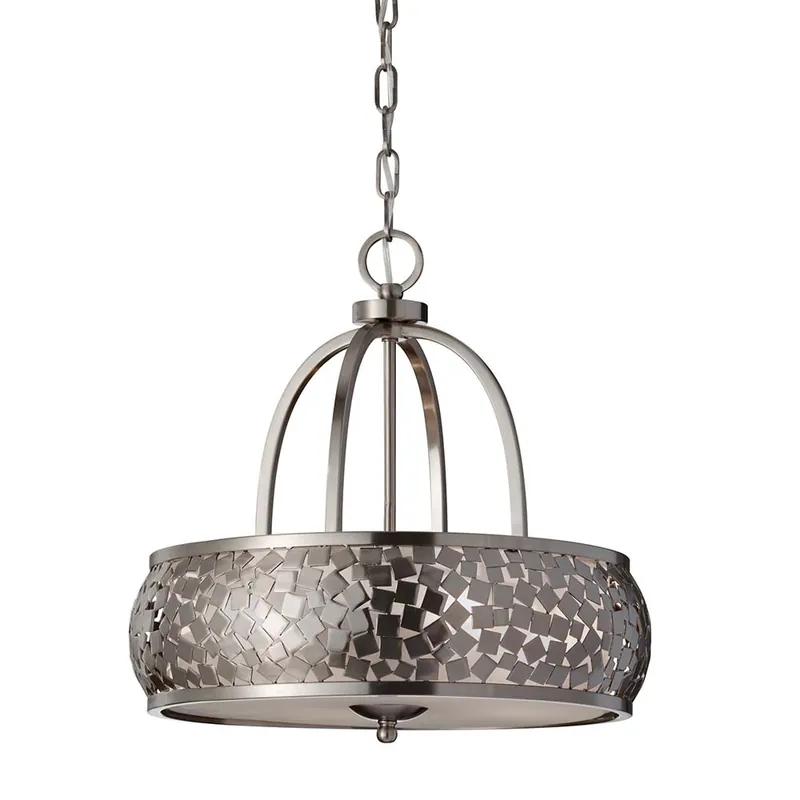 Kroonluchter, hanglamp, staal glas, roestvrij staal, D 48,3 cm Seizoensaanbieding