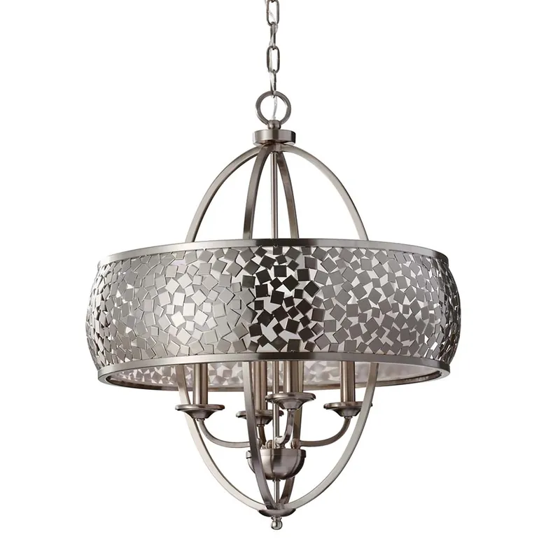 Nieuw Kroonluchter, hanglamp, staal glas, roestvrij staal, D 61 cm