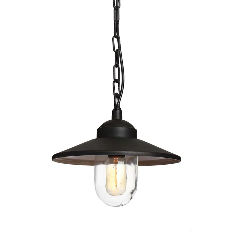 Gratis Retour Buitenlamp, kettinglantaarn, roestvrij staal, H 26 cm, zwart
